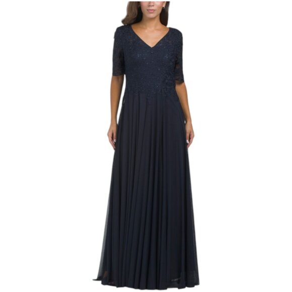 ALEX EVENINGS Lace A-line Gown - Picture 1 of 4